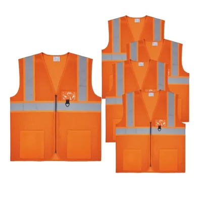 Payuh Executive Pro 120 GSM 2" Safety Jacket with Zipper - Orange(Pack-1 Pcs )