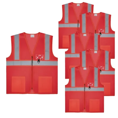 Payuh Executive Pro 120 GSM 2" Safety Jacket with Zipper - Red(Pack-1 Pcs)