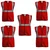 Gravitech 5 Pcs 120 GSM Red Colour Safety Jacket With 2" High Grade Reflective Fabric Tape (GI-RJ-02)