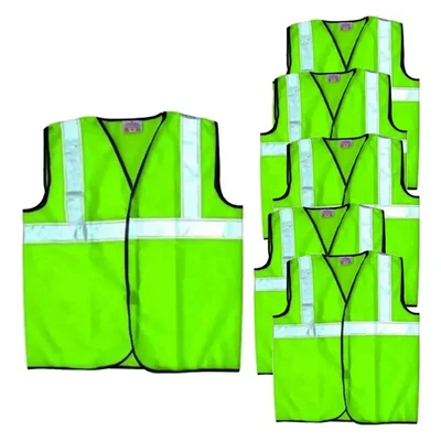 Payuh Economy 60 GSM 2" Safety Jacket, Heavy Velcro - Green (Pack-1 Pcs )