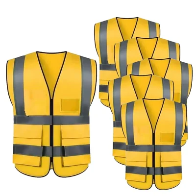 Payuh Jumbo 120 GSM 2" Hi-Vis Safety Jacket With Zipper - Colour: Yellow(Pack-1 Pcs)