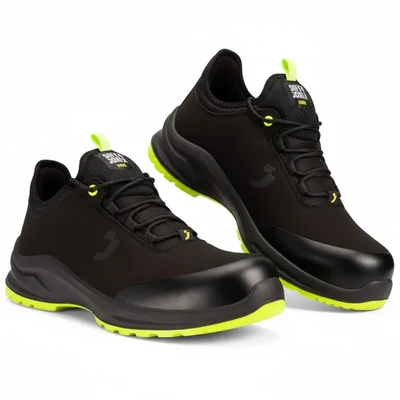 Safety Jogger MODULO Vegan Safety Sneaker, SJ Footbed, Nano Carbon 200J Toe Cap, Black(Size-6)