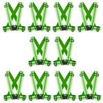 Minsales Reflective Jacket/Vest Belt - Nylon, V-Neck, Unisex-Adult(Color-Green) (PACK OF 10)