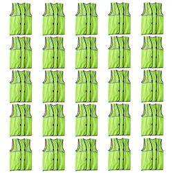 Reflective Green Safety Jacket Pack of 25 With 1 Inch Reflector, 50 GSM