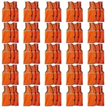 Reflective Orange Safety Jacket Pack of 25 With 1 Inch Reflector, 50 GSM