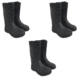Heavy Duty Pack of 3 Safety Gumboots, 11 Inches, Rubber, for Industrial Safety, Wet Conditions, Agricultural Work(Size-7)