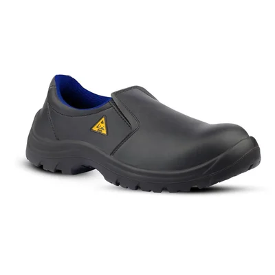 Euro Security Aqua Slip-On Black Safety Shoe, Micro Fiber Washable Upper, ESD, Anti-Skid, Water & Oil Resistant(Size-5)