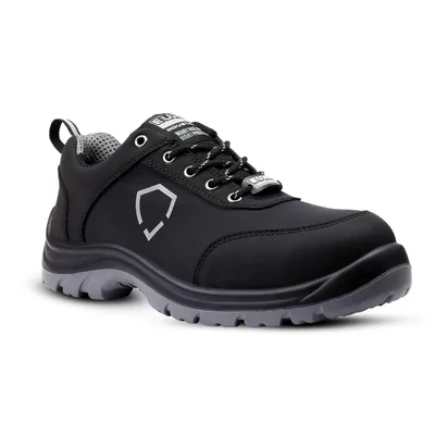 Euro Security Graphite Safety Shoe, Double Density PU Sole, 200J Stainless Steel Toe Cap, Synthetic Nubuck Upper, Anti-Skid, Anti-Static(Size-6)