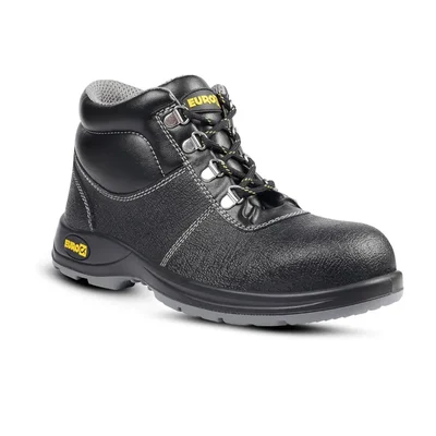 Eurock Troy Hi Ankle Safety Shoe, 200J Steel Toe, DD-PU Anti-Skid Sole, Anti-Static, Heat, Water & Oil Resistant(Size-6)