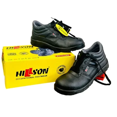 Hillson Rockland Safety Shoe, High Ankle With Mono Density PU Sole & 100 Percent Real Split Leather Upper(Size-8)