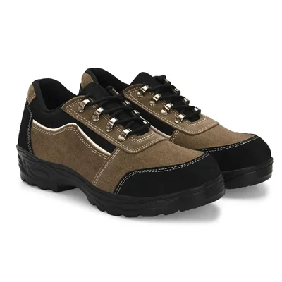Graphene R 501 Pure Leather Steel Toe Safety Shoe, Black & Brown Colour(Size-6)
