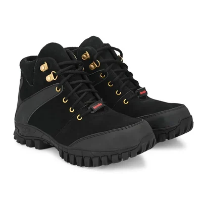 Kavacha S82 Suede Leather Steel Toe Safety Shoe, Black Colour(Size-6)