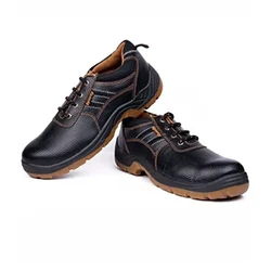 Hillson Sporty Steel Toe Safety Shoes Dual Density with Low Ankle PVC Sole Brown(Size-6)