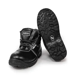 Gravitech High Brick Safety Shoe, CE Certified, Antistatic, PVC Sole, Synthetic Leather, Comfortable & Durable(Size-6)