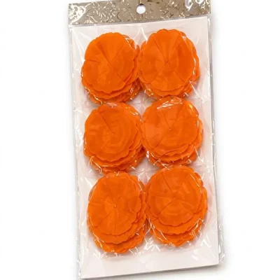 Pack of 10, 20, 50, 70, 100 Artificial Saffron Flower Garland Disc Components for Party Decoration Lightweight Reusable(Pack-10 pcs)