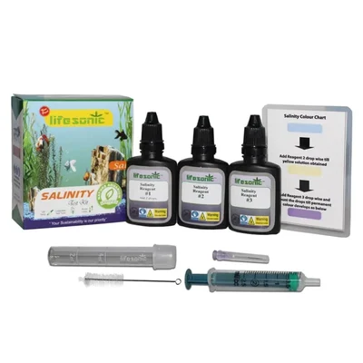 Lifesonic Salinity Test Kit Set for Aqua-Farming | 100 Tests per Kit | 3 Years Shelf Life