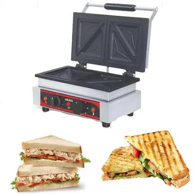 Akasa CSM 4 Stainless Steel Clip Sandwich Maker, 1600 W