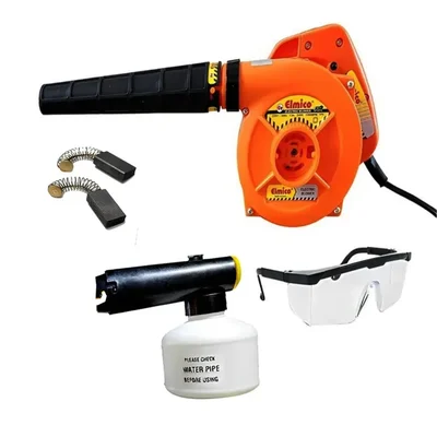 Elmico Air Blower Cum Sanitizer Sprayer With Goggle & Carbon Brush (MSB-10+C+G ORANGE) (6 Month Warranty)