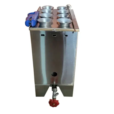 Commercial Gas Operated Single Burner 8 Tube Egg-Chicken Sausage Roll/Hot Dog Maker with Free Accessories, Aluminium Body