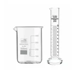 SBT Instruments Borosilicate 3.3 Glass Scientific Beaker 500ml & Cylinder 50ml Round Base for Laboratory