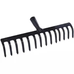 Global Nature Agro 14 Tine Garden Rake Without Handle, 14 Inch Blade, Metal Manual Rake For Home, Farming & Gardening
