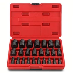 25Pcs set Screw Bolt Nut Extractor,Hex Head Multi-Spline Remover,Rounded Bolt Remover,Bolts,Hex Sockets,Screws,Fittings