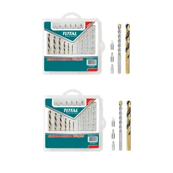 Total 16 pcs Drill Bits and Screwdriver Bits Set (TACSD3165) - Pack of 2