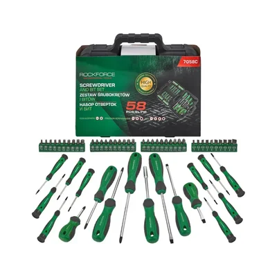 ROCKFORCE 58 Pieces Screwdriver and Bit Set (RF-7058C)