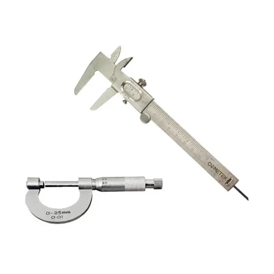 Cometek Vernier Caliper 12.5 cm + Screw Gauge Micrometer 25 mm Combo | Precision Measuring Tool Set for Lab