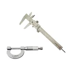 Cometek Vernier Caliper 12.5 cm + Screw Gauge Micrometer 25 mm Combo | Precision Measuring Tool Set for Lab