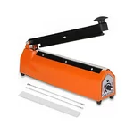 Ziffer 8 Inch Iron Body Impulse Heat Sealing Machine, Manual Plastic Bag Sealer with 2 Extra Heating Elements and Cloth