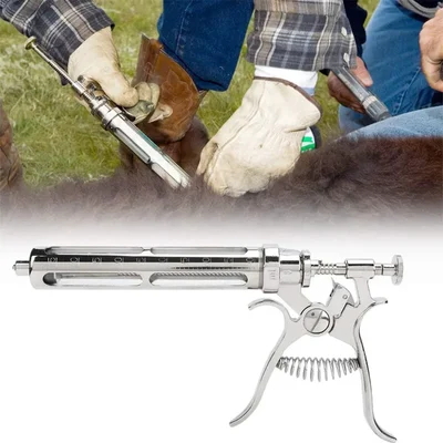 Semi Automatic Metal Syringe For Veterinary Animals, 30 ml Capacity