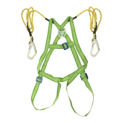 Heavy Duty Industrial Full Body Safety Harness With Double Rope Lanyard and Scaffolding Hook(Pack-1 pc)