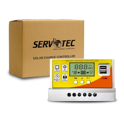 Servotech 50Amp Solar 12V/24V Charge Controller with Adjustable Lcd Display For Supports Lead Acid, Li-on And Iron Phosphate Battery