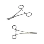 Forgesy 6 Inch Stainless Steel Set of 2 Artery Forceps Straight And Curved Hemostats