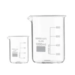 Cometek Low Form Borosilicate Glass 3.3 Set of 2 Beakers 250 ml 1000 ml Graduated Pouring Spout