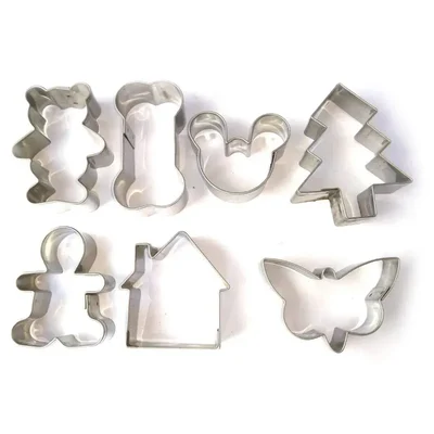 Stainless Steel Set of 7 Mixed Shape Cookie Cutter for Cake Decoration, Fruit/Food Cutting and Clay Craft