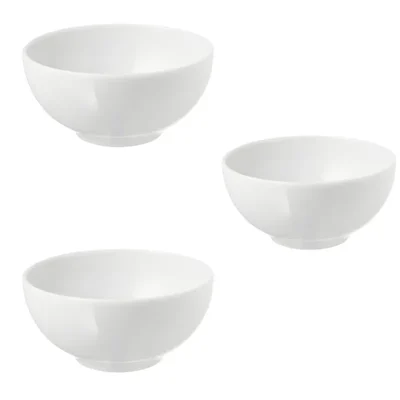 Set of 8, 10 and 12 inch White Melamine Round Bowl