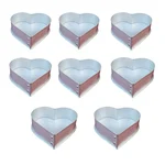Set of 8 Heavy Duty Long Lasting Aluminum 5, 6, 7, 8, 9, 10, 11, 12 inch Heart Shape Cake Moulds for Commercial Bakeries