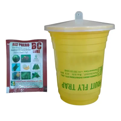 Sonkul Combo Pack of 10 pieces BIO PHERO BC Bactrocera Cucurbitae (Melon Fruit Fly) Lure & Glass Trap