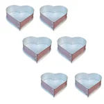 Set of 6 Heavy Duty Long Lasting Aluminum 5, 6, 7, 8, 9, 10 inch Heart Shape Cake Moulds for Commercial Bakeries