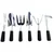 Stainless Steel 6 pcs Hand Tool Set with Plastic Handle - Weeder, Trowel, Fork, Transplanter, Cultivator & Patio Weeder