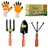 Globus Garden Tool Combo Kit, Gloves, Cultivator, Fork, Big Trowel (Set Of 4 Pcs)