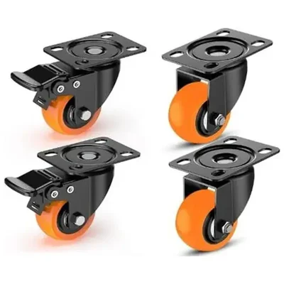 PROBECHO 1.5 Inch Heavy Duty Caster Wheels set of 4 Perfect For Trolley Chair,Bed Etc. (2 With Brake + 2 Without Brake)
