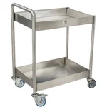 18x24x34 inch Stainless Steel Double Layer Trolley Castor Wheels For Tea/Coffee Serving