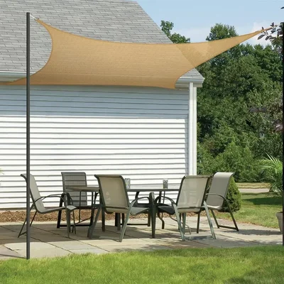 HIPPO 9.5 X 8 Feet Shade Sail (2 Pcs) Sun Shade 85% UV Block for Garden, Canopy Cover, Outdoor, Pergola, Balcony Tent(Color-Beige)