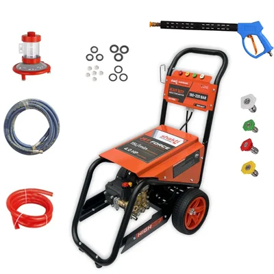 Shakti Technology 180 Bar Trolley Type High Pressure Car Washer, 4 HP Copper Winding Motor and 15 LPM Flow Rate (Jet Force)