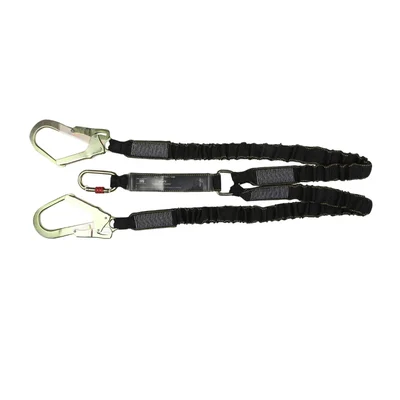ISSAFE (ISF-94) Shock Absorbing Double Lanyard With Two Ropes & 2 Scaffolding Hooks, Certified: ISI (PART 2): 2021, EN 3542010ANSI, 359.13:2013