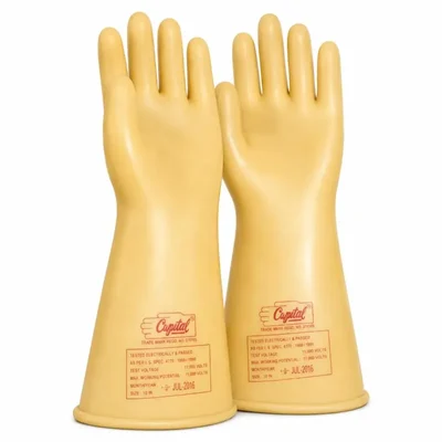 Crystal 33KV Electrical Shockproof Safety Gloves Seamless Natural Latex Rubber Insulated 14 inch Pair 33KV/7500V