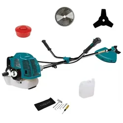 GRAMSTRONG Premium 2 Stroke 52 CC Sidepack Brush Cutter for Agriculture, Farm Harvesting, Gardening, Crop Trimming